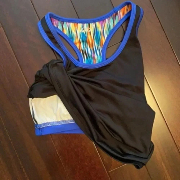 La Vie En Rose 3PC Active Leggings Shorts Tank Top Gym Workout Set Black XS/S - Picture 15 of 16